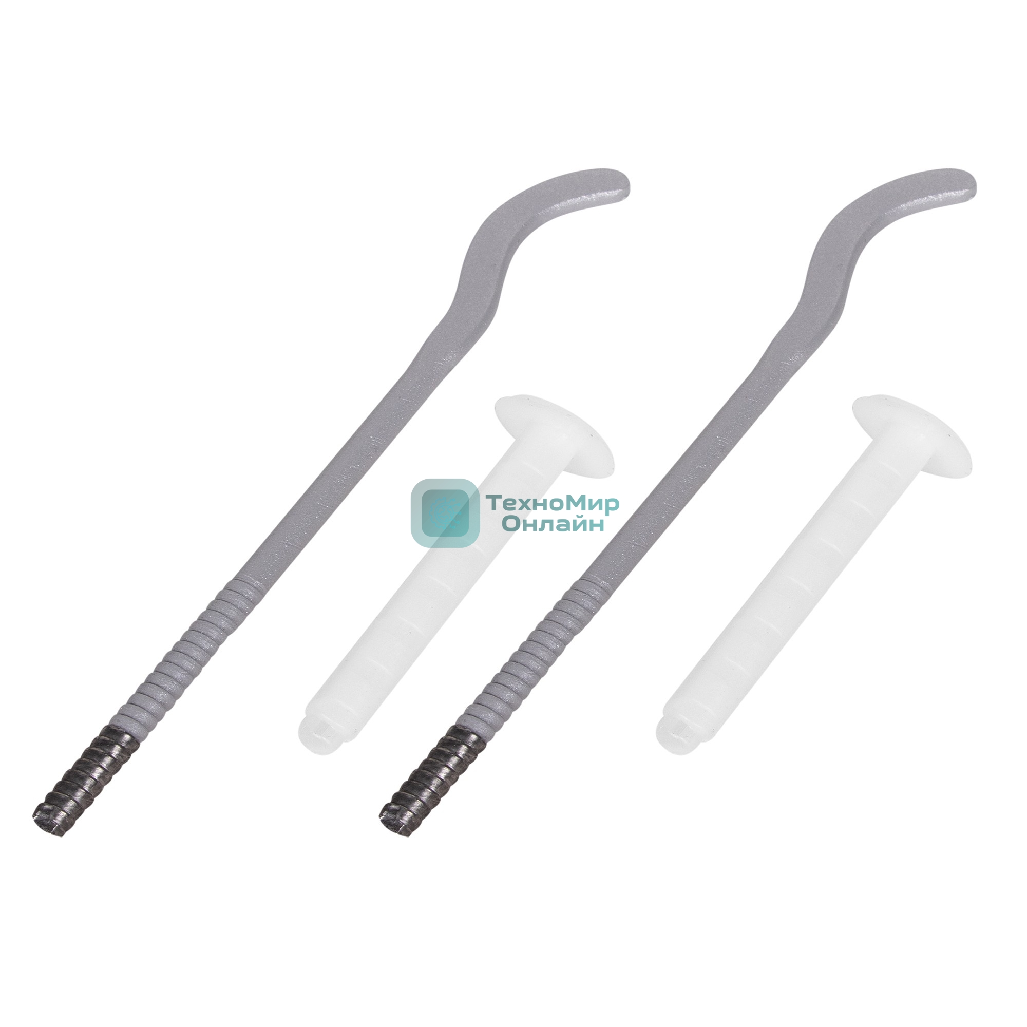 Комплект плоских кронштейнов Royal Thermo с дюбелями 7,2х170мм, серебристые