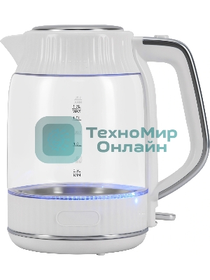 Чайник электрический Vitek VT-WK1059 1.7л. 2200Вт белый корпус: стекло/пластик