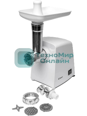 Мясорубка электрическая Candy CG-100 белый, 900 Вт, 2.2 кг/мин, реверс, защита от перегрузки, насадки - 4
