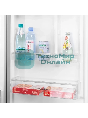 Холодильник Maunfeld MFF200NFBE черный, двухкамерный 271/106л морозилка снизу, No Frost