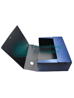 Папка архивная на резинке Silwerhof Perlen 311915-74 полипропилен 1мм корешок 100мм A4 синий металлик