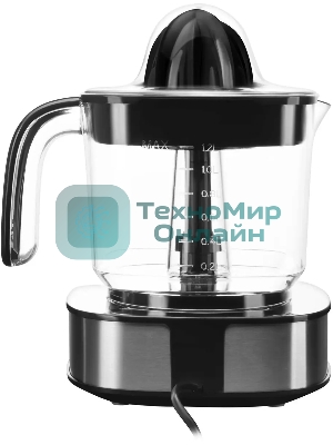 Соковыжималка Hyundai HY-JC4123 стальной/чёрный, цитрусовая, 30 Вт, 1200 мл, механическое