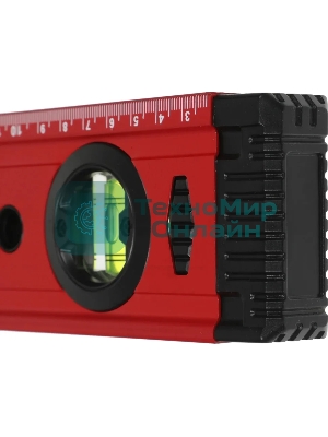 Уровень RGK U4150 пузырьковый 3глаз. магнит. красный (776073)