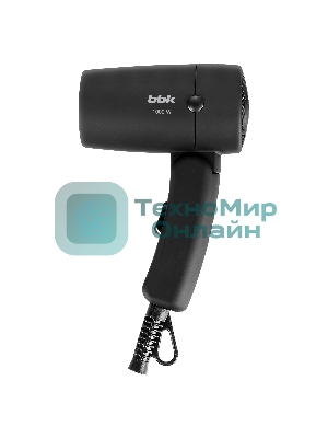 Фен BBK BHD0801 черный, 1000 Вт, компактный