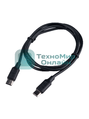 Кабель USB2.0 Cablexpert CC-USB2-CMCM-60-1M, Type-C/Type-C, 3A, 60Вт, PD/QC3.0, медь, 1м, черный, пакет