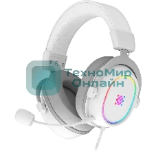 Гарнитура Defender Halo белый, проводная, подсветка