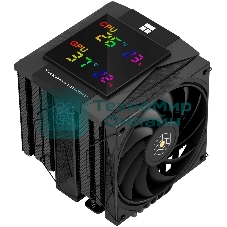 Кулер для процессора Thermalright Royal Knight 120 Digital Black (4-pin PWM, LED temp., 162mm, Ni/Cu, 6x6mm, 2x120mm, 80.45CFM/56.36CFM, 29.4dBA/28.4dBA, 2150RPM/1900RPM, S: 1200, 1700, 1851, 115X, 2011, 2066, AM4, AM5, black)