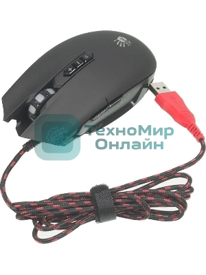 Мышь проводная A4Tech Bloody Q80 черный, 3200 dpi, USB, кнопки - 8