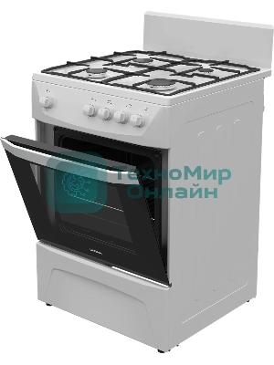 Плита газовая Darina C 1001 W белый/черный, конфорок 4 шт, духовка 50 л, 60 см x 85 см x 60 см