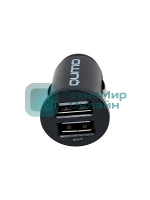 Автомобильное зарядное устройство Qumo Energy light (Charger 0034), 2USB, 2А, черный