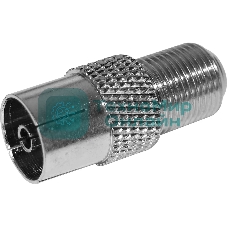 Переход гнездо F-гнездо TV. Коаксиальный переходник F на TV гнездо, никелированный сплав меди