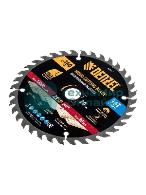 Пильный диск по дереву Denzel ф160 х 20 мм, 36 зубьев