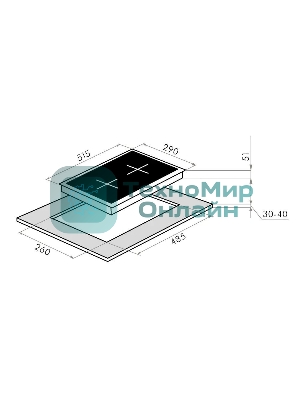 Газовая варочная панель Maunfeld EGHS.32.3ES, 2 конфорки, нержавеющая сталь, серебристый