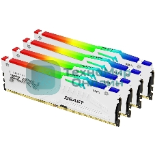 Оперативная память Kingston Fury Beast, DDR5, 128Gb (4x32 Gb), 5200 MHz, CL40, радиатор, RGb, белый