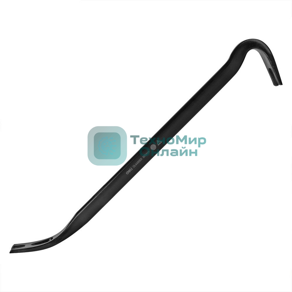 Лом-гвоздодер двухсторонный усиленный Deli DL448901 600 мм, углы наклона 30° и 60°, овальный паз с углами 30° и 68°, шестигранная форма