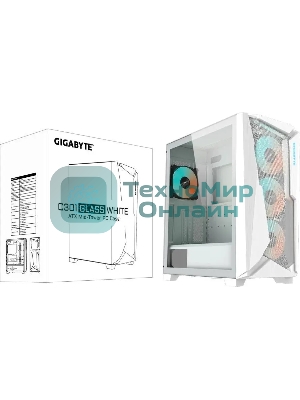 Компьютерный корпус Gigabyte C301GW белый без БП ATX 4x120мм 4x140мм 2xUSB 3.0 audio bott PSU