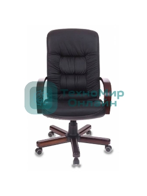 Кресло Бюрократ T-9908/WALNUT черный, кожа