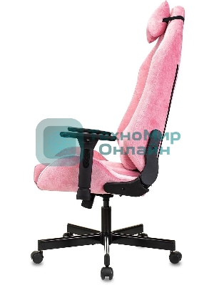 Кресло Knight N1 Fabric розовый, велюр, 120 кг, механизм качания