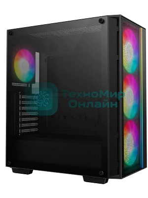 Компьютерный корпус Deepcool MATREXX 55 MESH V4 без БП, боковое окно (закаленное стекло), 3xARGB LED 140мм вентилятора спереди, 1xARGB LED 120мм вентилятор сзади, черный, ATX
