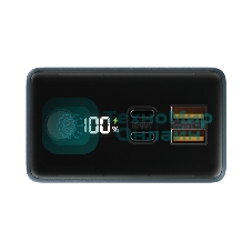 Портативный аккумулятор OLMIO QX-30, 30000mAh, 22.5W, QuickCharge3.0/PowerDelivery, LCD, темно-зеленый