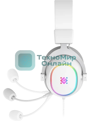 Гарнитура Defender Halo белый, проводная, подсветка