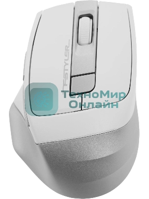 Мышь беспроводная A4Tech Fstyler FG35 серебристый/белый, 2000 dpi, радиоканал, USB, кнопки - 6