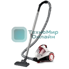Пылесос Domfy DSC-VC505 белый/красный, 350/2000 Вт, уборка сухая, пылесборник контейнер 2.5 л