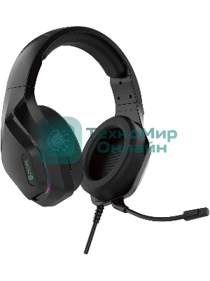 Наушники с микрофоном Oklick HS-L600G черный 2.2м мониторные USB оголовье (1939588)