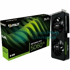 Видеокарта Palit PA-RTX 5060Ti DUAL OC 8Gb RTX 5060TI 8Gb 128bit GDDR7 2407/28000 HDMIx1 DPx3 HDCP Ret