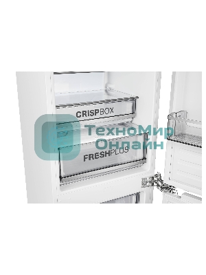 Встраиваемый холодильник Korting KSI 19547 CFNFZ белый, двухкамерный, 200/67л, морозилка снизу, No Frost