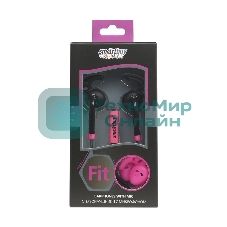 Проводные наушники Smartbuy Fit SBH-410 черный/розовый, внутриканальные, Jack 3.5 мм