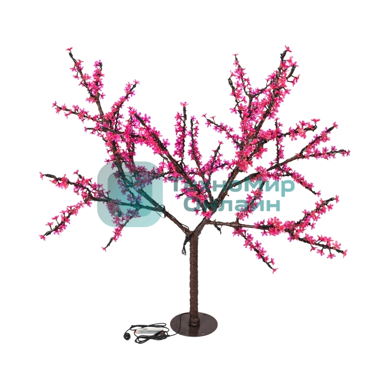 Светодиодное дерево Neon-night Сакура, высота 1,5м, диаметр кроны 1,8м, розовые светодиоды, IP65, понижающий трансформатор в комплекте