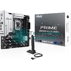 Материнская плата ASUS PRIME Z890M-PLUS WIFI, LGA 1851, Intel Z890, 4xDDR5, 6xSATA, 3xM.2, 1xPCIe 5.0 x16, 1xPCIe 4.0 x4, 2xPCIe 4.0 x1, 1xHDMI, 1xDP, 1x2.5Gb LAN, 2xUSB-A 2.0, 4xUSB-A 3.2 Gen 1, 1xUSB-A 3.2 Gen 2, 1xUSB-C 3.2 Gen 2x2, 3x3.5 мм, 7.1, mATX