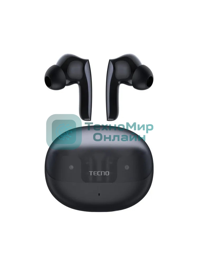 Беспроводные наушники Tecno Sonic (SC02) черный, вкладыши/внутриканальные (трансформер), Bluetooth, до 10 ч
