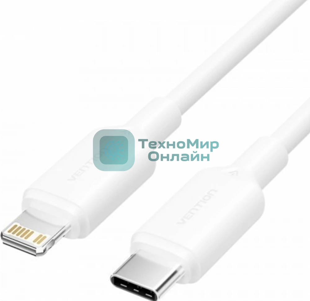 Кабель Vention USB 2.0 CM/Lightning 8M для iPad/iPhone 3A - 1м. белый