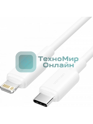Кабель Vention USB 2.0 CM/Lightning 8M для iPad/iPhone 3A - 1м. белый