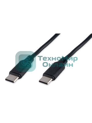 Кабель USB2.0 Cablexpert CC-USB2-CMCM-60-1.8M, Type-C/Type-C, 3A, 60Вт, PD/QC3.0, медь, 1.8м, черный, пакет