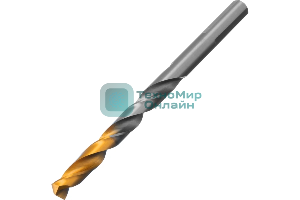 Сверло спиральное по металлу Denzel 7,5 x 109мм, Р6М5, Golden Tip