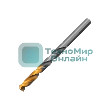 Сверло спиральное по металлу Denzel 7,5 x 109мм, Р6М5, Golden Tip