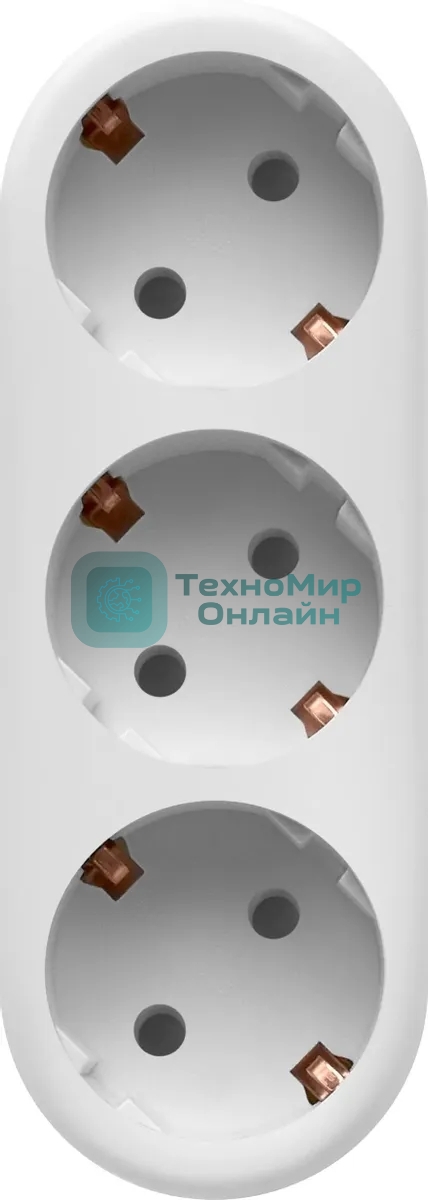 Удлинитель Defender TG-01 3 розетки, заземление, белый