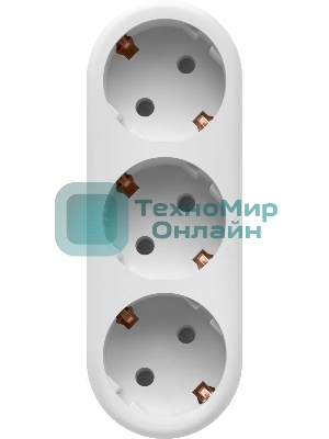 Удлинитель Defender TG-01 3 розетки, заземление, белый