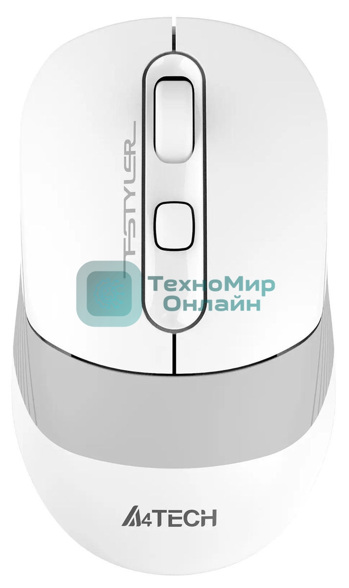 Мышь беспроводная A4Tech Fstyler FB10C белый/серый, 2000 dpi, радиоканал, Bluetooth, USB, кнопки - 4