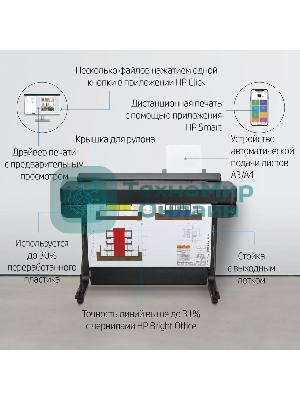Плоттер струйный HP Designjet T630, A1, цветной, 24