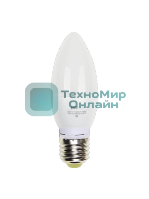 Лампа светодиодная JazzWay PLED-ECO-C37 5Вт свеча 3000К теплый белый E27 400лм 230В