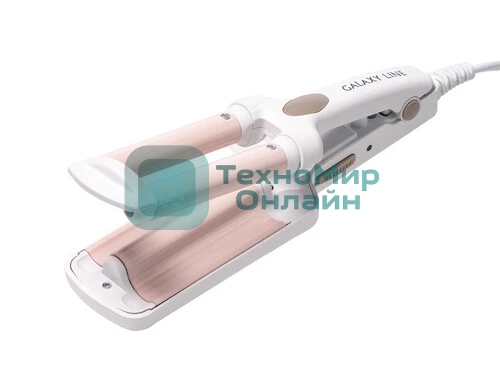 Щипцы для завивки волос Galaxy Line GL4667 белый/бежевый, 10 мм, 180 °C, 1 режим