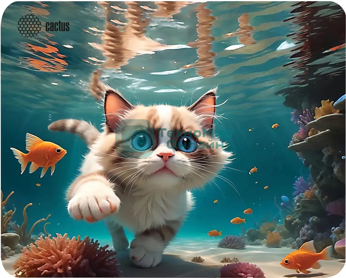 Коврик для мыши Cactus Fish Cat 300x250x3мм (CS-MPC-D15M)