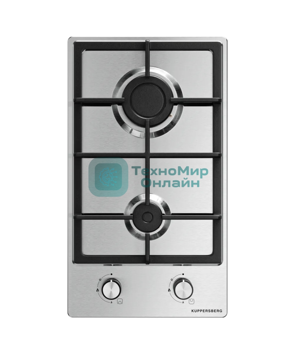 Газовая варочная панель Kuppersberg TS 38 X, High-Tech, 30 см, автоматический электроподжиг, газ-контроль, механическое управление, конфорки REMAY, цвет нержавеющая сталь, цвет фурнитуры черный/нержавеющая сталь