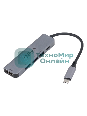 USB-концентратор Dahua 5 in 1 USB 3.1 Type-C to HDMI + USB 3.0 + PD Docking Station