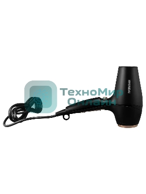 Фен Hyundai H-HD0767 черный, 2000 Вт, ионизация