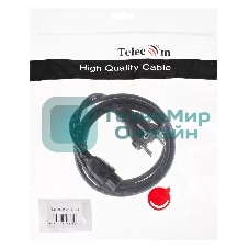 Кабель питания для ноутбуков Telecom 1.8m, 3-pin, с заземлением, 220V (Европейский стандарт)